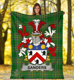 Scottish Sanders Coat of Arms Family Crest Ireland Blanket Irish National Tartan Irish County Blanket