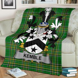 Scottish Kemble Coat of Arms Family Crest Ireland Blanket Irish National Tartan Irish County Blanket
