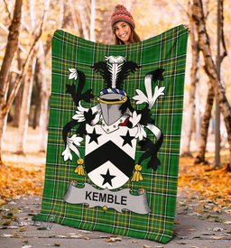 Scottish Kemble Coat of Arms Family Crest Ireland Blanket Irish National Tartan Irish County Blanket