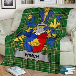 Scottish Winch Coat of Arms Family Crest Ireland Blanket Irish National Tartan Irish County Blanket