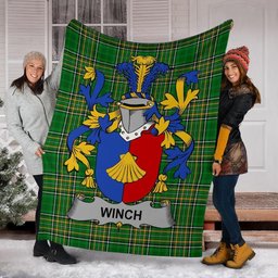 Scottish Winch Coat of Arms Family Crest Ireland Blanket Irish National Tartan Irish County Blanket