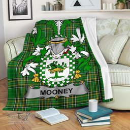 Scottish Mooney or O'Mooney Coat of Arms Family Crest Ireland Blanket Irish National Tartan Irish County Blanket