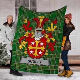 Scottish Scully or O'Scully Coat of Arms Family Crest Ireland Blanket Irish National Tartan Irish County Blanket