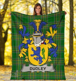 Scottish Dudley Coat of Arms Family Crest Ireland Blanket Irish National Tartan Irish County Blanket
