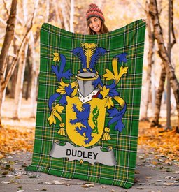 Scottish Dudley Coat of Arms Family Crest Ireland Blanket Irish National Tartan Irish County Blanket