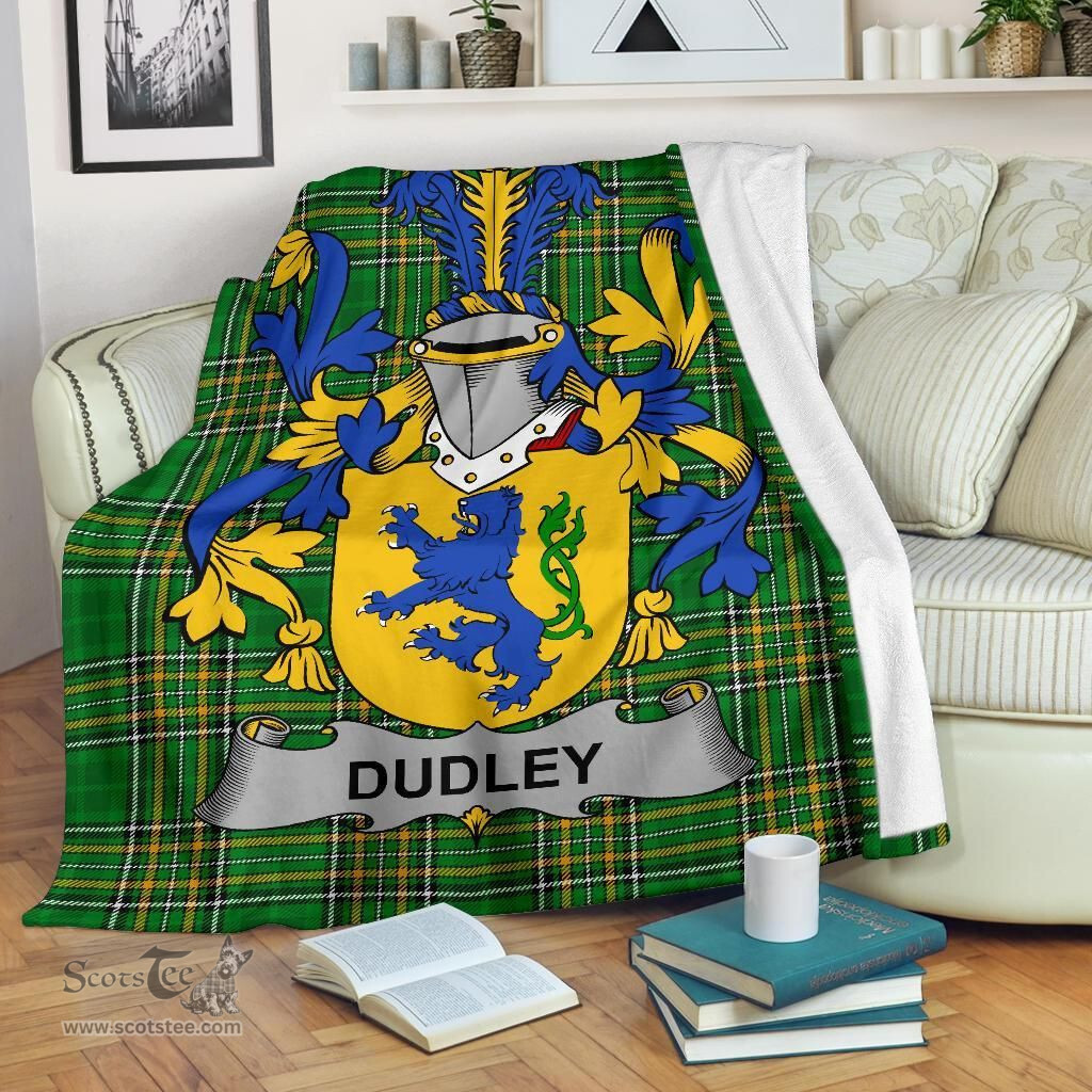 Scottish Dudley Coat of Arms Family Crest Ireland Blanket Irish National Tartan Irish County Blanket