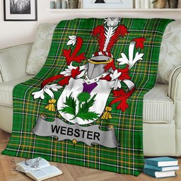 Scottish Webster Coat of Arms Family Crest Ireland Blanket Irish National Tartan Irish County Blanket
