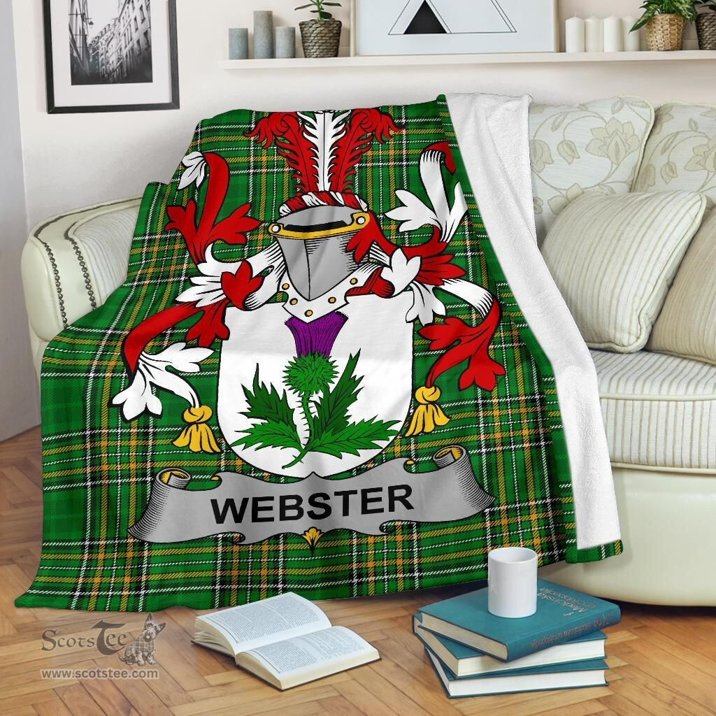 Scottish Webster Coat of Arms Family Crest Ireland Blanket Irish National Tartan Irish County Blanket
