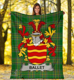 Scottish Ballet Coat of Arms Family Crest Ireland Blanket Irish National Tartan Irish County Blanket