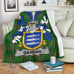 Scottish Garvan or O'Garvan Coat of Arms Family Crest Ireland Blanket Irish National Tartan Irish County Blanket