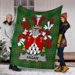 Scottish Fagan Coat of Arms Family Crest Ireland Blanket Irish National Tartan Irish County Blanket