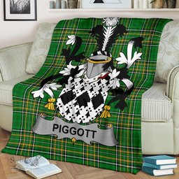 Scottish Piggott Coat of Arms Family Crest Ireland Blanket Irish National Tartan Irish County Blanket