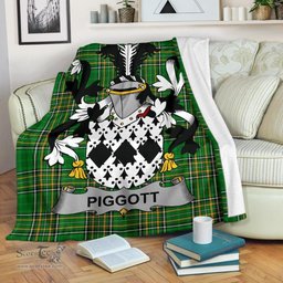 Scottish Piggott Coat of Arms Family Crest Ireland Blanket Irish National Tartan Irish County Blanket