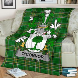 Scottish Connor or O'Connor (Don) Coat of Arms Family Crest Ireland Blanket Irish National Tartan Irish County Blanket
