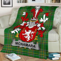Scottish McNamara Coat of Arms Family Crest Ireland Blanket Irish National Tartan Irish County Blanket