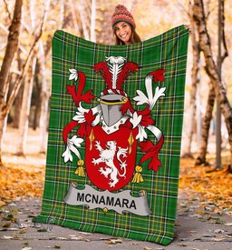 Scottish McNamara Coat of Arms Family Crest Ireland Blanket Irish National Tartan Irish County Blanket