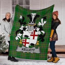 Scottish Kellett Coat of Arms Family Crest Ireland Blanket Irish National Tartan Irish County Blanket