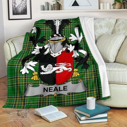 Scottish Neale Coat of Arms Family Crest Ireland Blanket Irish National Tartan Irish County Blanket