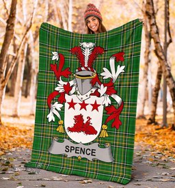 Scottish Spence Coat of Arms Family Crest Ireland Blanket Irish National Tartan Irish County Blanket