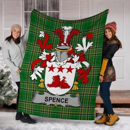 Scottish Spence Coat of Arms Family Crest Ireland Blanket Irish National Tartan Irish County Blanket