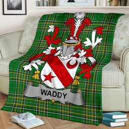 Scottish Waddy Coat of Arms Family Crest Ireland Blanket Irish National Tartan Irish County Blanket