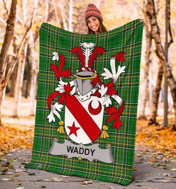 Scottish Waddy Coat of Arms Family Crest Ireland Blanket Irish National Tartan Irish County Blanket