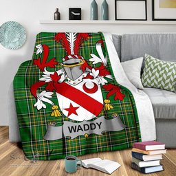 Scottish Waddy Coat of Arms Family Crest Ireland Blanket Irish National Tartan Irish County Blanket