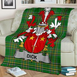 Scottish Dick Coat of Arms Family Crest Ireland Blanket Irish National Tartan Irish County Blanket