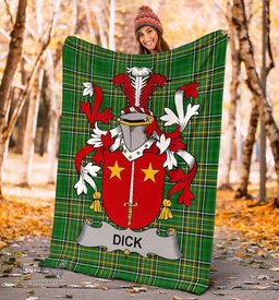 Scottish Dick Coat of Arms Family Crest Ireland Blanket Irish National Tartan Irish County Blanket