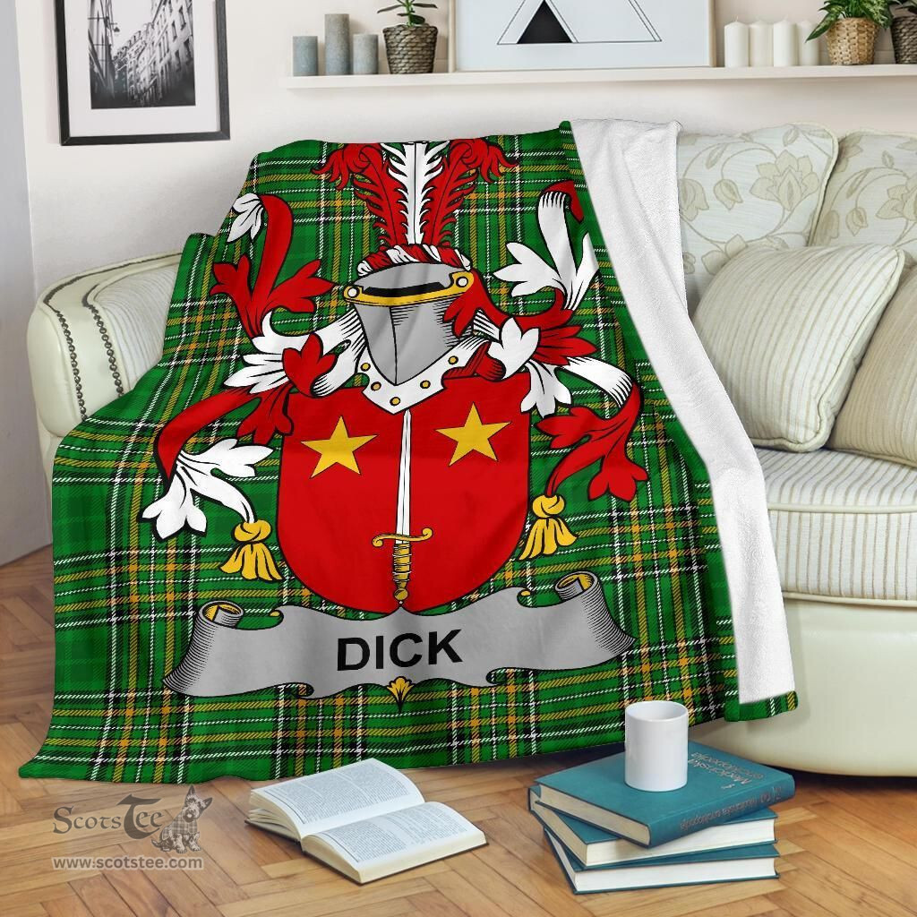 Scottish Dick Coat of Arms Family Crest Ireland Blanket Irish National Tartan Irish County Blanket