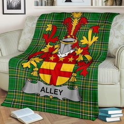 Scottish Alley Coat of Arms Family Crest Ireland Blanket Irish National Tartan Irish County Blanket