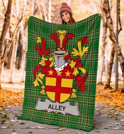 Scottish Alley Coat of Arms Family Crest Ireland Blanket Irish National Tartan Irish County Blanket