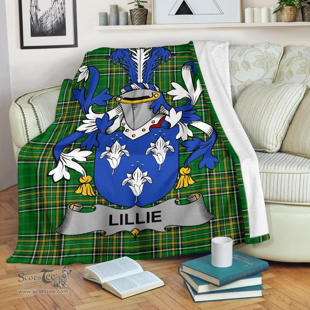 Scottish Lillie or MacLilly Coat of Arms Family Crest Ireland Blanket Irish National Tartan Irish County Blanket