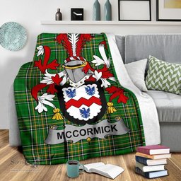Scottish McCormick Coat of Arms Family Crest Ireland Blanket Irish National Tartan Irish County Blanket