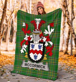 Scottish McCormick Coat of Arms Family Crest Ireland Blanket Irish National Tartan Irish County Blanket
