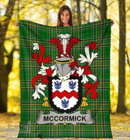 Scottish McCormick Coat of Arms Family Crest Ireland Blanket Irish National Tartan Irish County Blanket