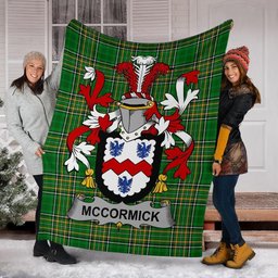 Scottish McCormick Coat of Arms Family Crest Ireland Blanket Irish National Tartan Irish County Blanket