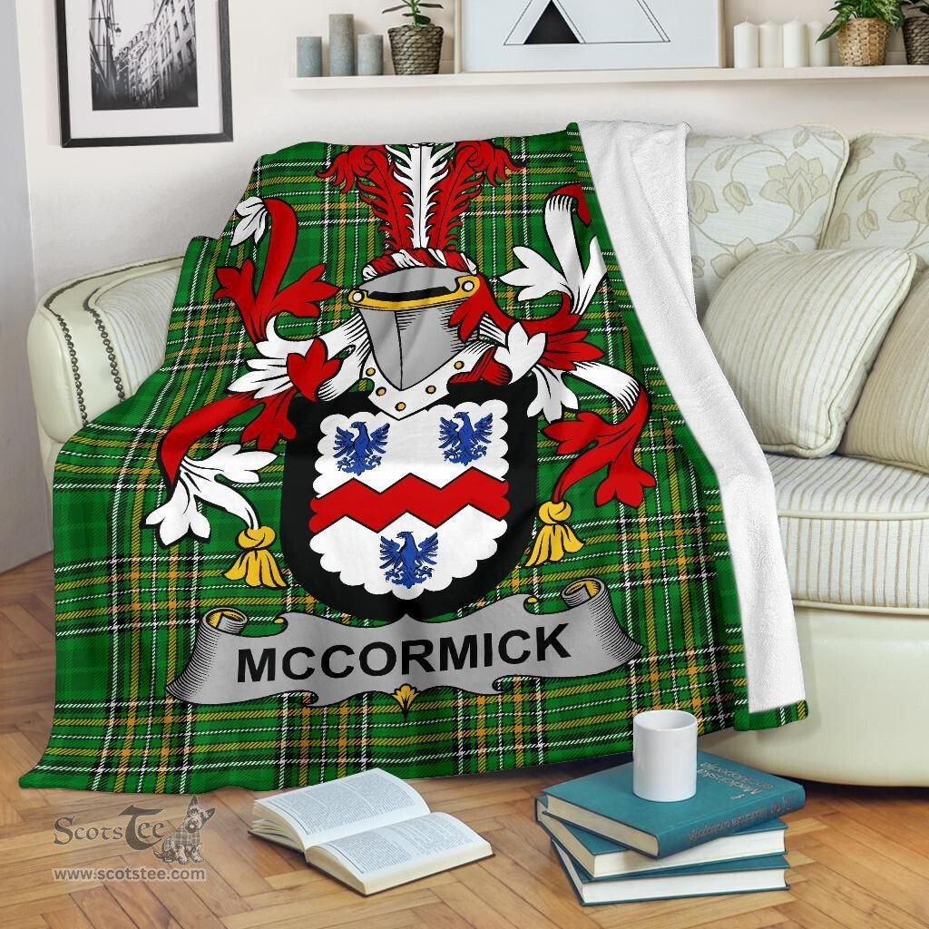 Scottish McCormick Coat of Arms Family Crest Ireland Blanket Irish National Tartan Irish County Blanket