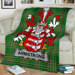 Scottish Armstrong Coat of Arms Family Crest Ireland Blanket Irish National Tartan Irish County Blanket