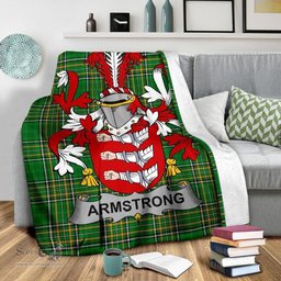 Scottish Armstrong Coat of Arms Family Crest Ireland Blanket Irish National Tartan Irish County Blanket