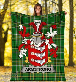 Scottish Armstrong Coat of Arms Family Crest Ireland Blanket Irish National Tartan Irish County Blanket