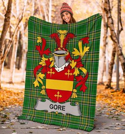 Scottish Gore Coat of Arms Family Crest Ireland Blanket Irish National Tartan Irish County Blanket