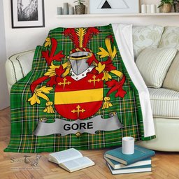 Scottish Gore Coat of Arms Family Crest Ireland Blanket Irish National Tartan Irish County Blanket