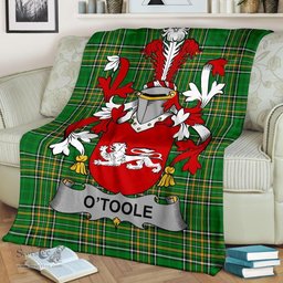 Scottish Toole or O'Toole Coat of Arms Family Crest Ireland Blanket Irish National Tartan Irish County Blanket