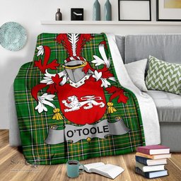 Scottish Toole or O'Toole Coat of Arms Family Crest Ireland Blanket Irish National Tartan Irish County Blanket