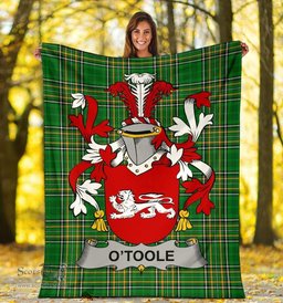 Scottish Toole or O'Toole Coat of Arms Family Crest Ireland Blanket Irish National Tartan Irish County Blanket