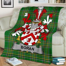Scottish Boran or O'Boran Coat of Arms Family Crest Ireland Blanket Irish National Tartan Irish County Blanket