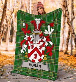 Scottish Boran or O'Boran Coat of Arms Family Crest Ireland Blanket Irish National Tartan Irish County Blanket