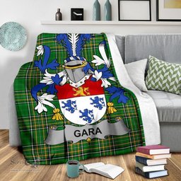Scottish Gara or O'Gara Coat of Arms Family Crest Ireland Blanket Irish National Tartan Irish County Blanket