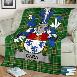 Scottish Gara or O'Gara Coat of Arms Family Crest Ireland Blanket Irish National Tartan Irish County Blanket